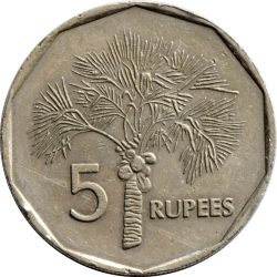 Seychelle-szigetek-2007-5 Rupia-Réz-nikkel-UNC-Pénzérme