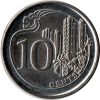 Szingapúr-2013-10 Cents-Nikkelezett acél-UNC-Pénzérme