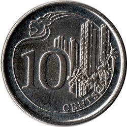 Szingapúr-2013-10 Cents-Nikkelezett acél-UNC-Pénzérme