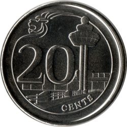 Szingapúr-2013-20 Cents-Nikkelezett acél-UNC-Pénzérme