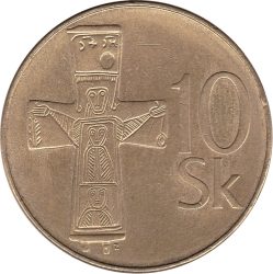 Szlovákia-2003-10 Koruna-Alumínium-nikkel bronz-UNC-Pénzérme