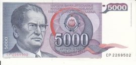 Szerbia 1985. 5000 Dinara-VF