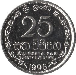 Sri Lanka-2002-25 Cent-Nikkelbevonatú acél-UNC-Pénzérme