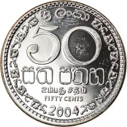 Sri Lanka-2002-50 Cent-Nikkelezett acél-UNC-Pénzérme