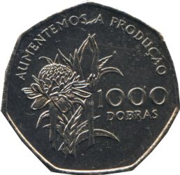 Sao Tomé és Principe-1997-1000 Dobra-Krómozott acél-VF-Pénzérme