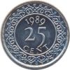Suriname-1987-2017-25 Cents-Réz-Nikkel-VF-Pénzérme
