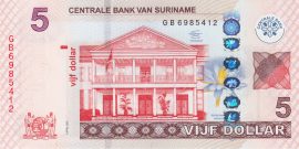 Suriname 2012. 5 Dollár-UNC