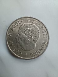 Svédország-1953-2 Kronor-Ezüst-Pénzérme