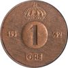Svédország-1952-1971-1 Öre-Bronz-VF-Pénzérme