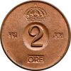 Svédország-1952-1971-2 Öre-Bronz-VF-Pénzérme