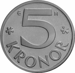 Svédország-1976-2009-5 Kronor-Réz-Nikkel-VF-Pénzérme