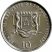 Szomália-2000-10 Shiling-Alumínium-UNC-Pénzérme