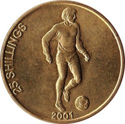 Szomália-2001-25 Shiling-Sárgaréz-UNC-Pénzérme