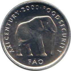 Szomália-2002-5 Shiling-Alumínium-UNC-Pénzérme
