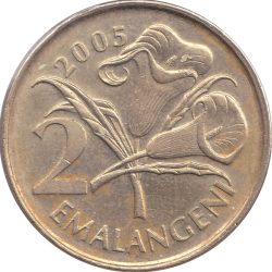 Szwáziföld-2005-2 Emalangeni-Sárgaréz-UNC-Pénzérme