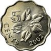 Szwáziföld-2005-5 Cent-Réz-nikkel-UNC-Pénzérme