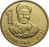 Szwáziföld-2021-1 Lilangeni-Alumíniumbronz-UNC-Pénzérme