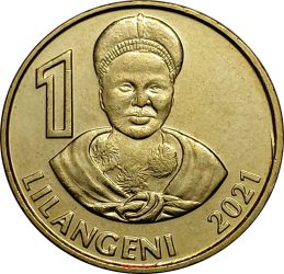 Szwáziföld-2021-1 Lilangeni-Alumíniumbronz-UNC-Pénzérme