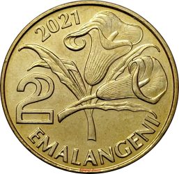 Szwáziföld-2021-2 Emalangeni-Alumíniumbronz-UNC-Pénzérme