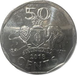 Szwáziföld-2021-50 Cent-Rozsdamentes acél-UNC-Pénzérme
