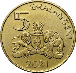 Szwáziföld-2021-5 Emalangeni-Alumíniumbronz-UNC-Pénzérme