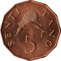 Tanzánia-1982-5 Senti-Bronz-UNC-Pénzérme