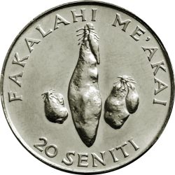 Tonga-2002-20 Seniti-Nikkelezett acél-UNC-Pénzérme