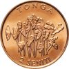 Tonga-2002-2 Seniti-Rézzel bevont acél-UNC-Pénzérme