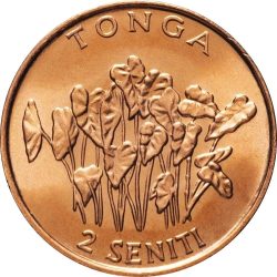 Tonga-2002-2 Seniti-Rézzel bevont acél-UNC-Pénzérme