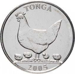 Tonga-2005-5 Seniti-Nikkelezett acél-UNC-Pénzérme