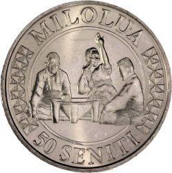 Tonga-2015-50 Seniti-Nikkelezett acél-UNC-Pénzérme