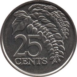 Trinidad és Tobago-2017-25 Cent-Réz-nikkel bevonatú acél-UNC-Pénzérme