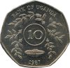 Uganda-1987-10 Shiling-Nikkelezett acél-XF-Pénzérme