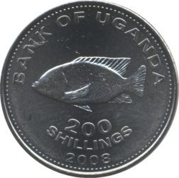 Uganda-2012-200 Shiling-Nikkelezett acél-UNC-Pénzérme