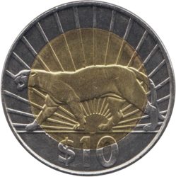 Uruguay-2014-10 Peso-Bimetál-UNC-Pénzérme
