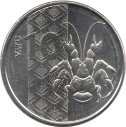 Vanuatu-2015-10 Vatu-Nikkelezett acél-UNC-Pénzérme