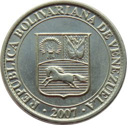 Venezuela-2009-25 Centimo-Nikkelezett acél-UNC-Pénzérme