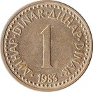 Jugoszlávia-1982-1986-1 Dinar-Nikkel-Sárgaréz-VF-Pénzérmék