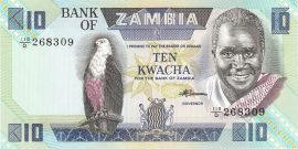 Zambia 1980-1988. 10 Kwacha-UNC