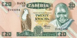 Zambia 1980-1988. 20 Kwacha-UNC