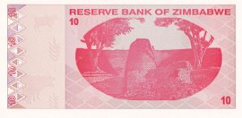 Zimbabwe 2009. 10 Dollars-UNC