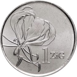 Zimbabwe-2024-1 Zig-Nikkelezett acél-UNC-Pénzérme